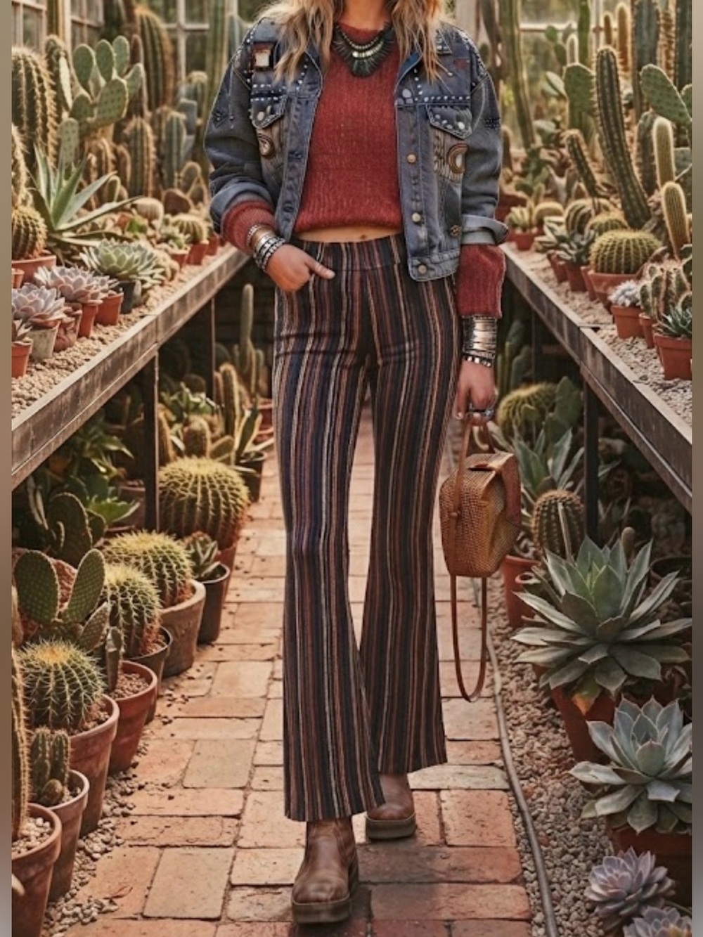 Striped Multicolor Flare Pants